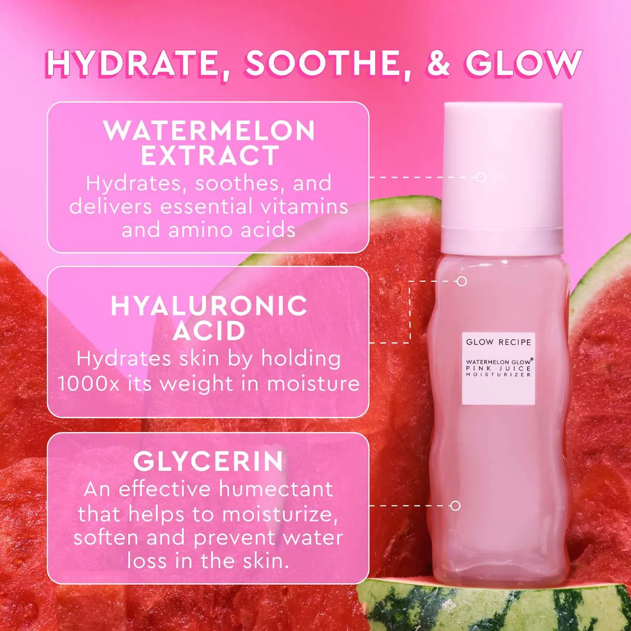 Glow Recipe Watermelon Pink Juice Oil-Free Refillable Moisturizer (2 sizes) NIB