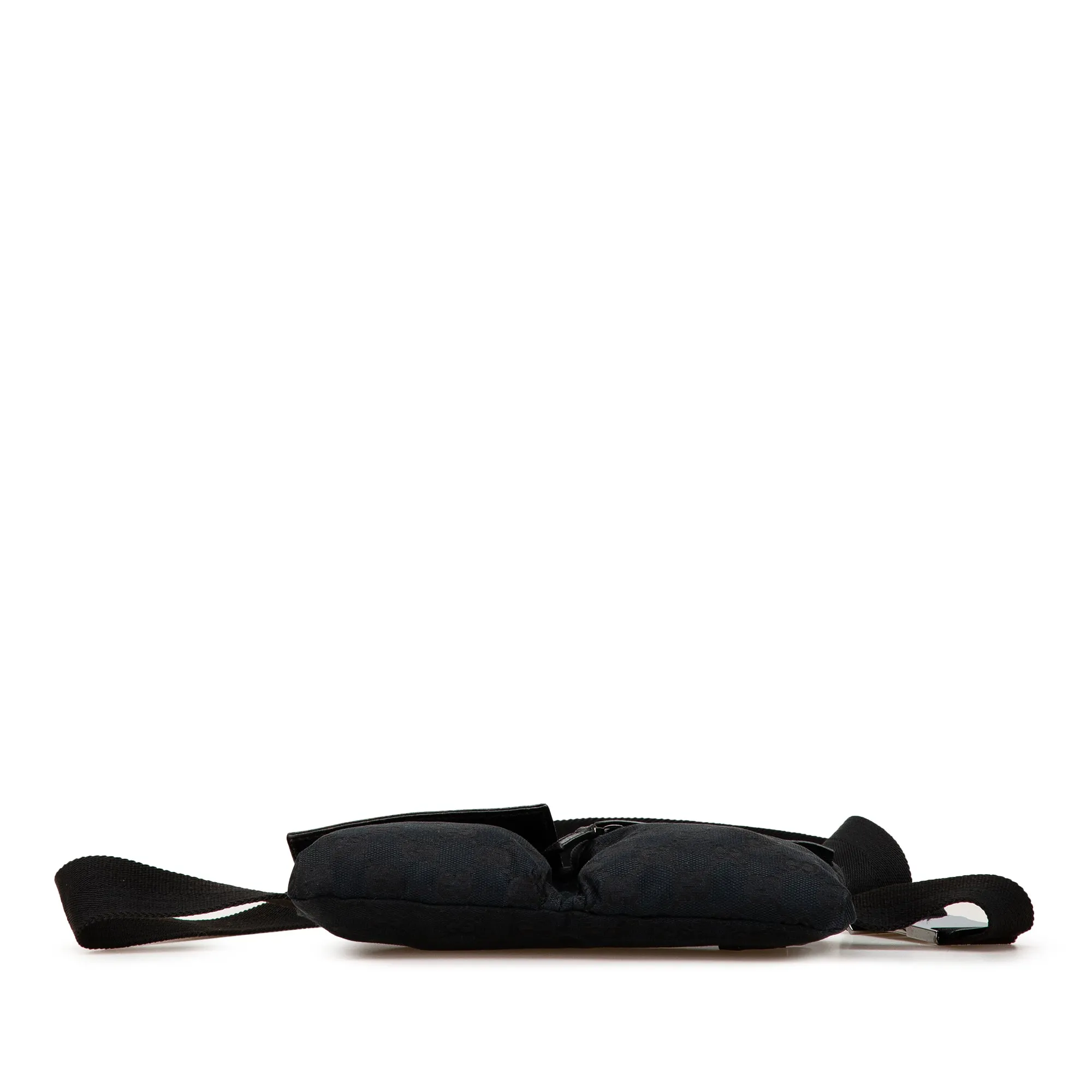 Gucci GG Canvas Double Pocket Belt Bag Black