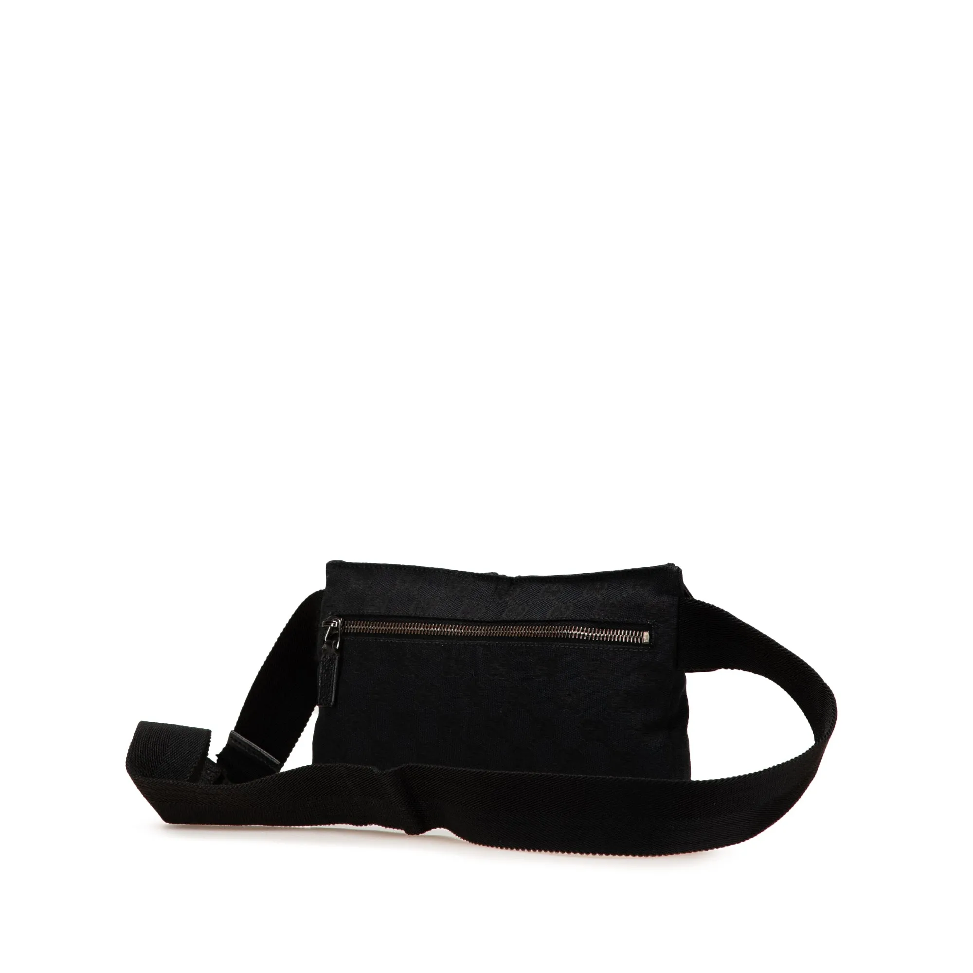 Gucci GG Canvas Double Pocket Belt Bag Black