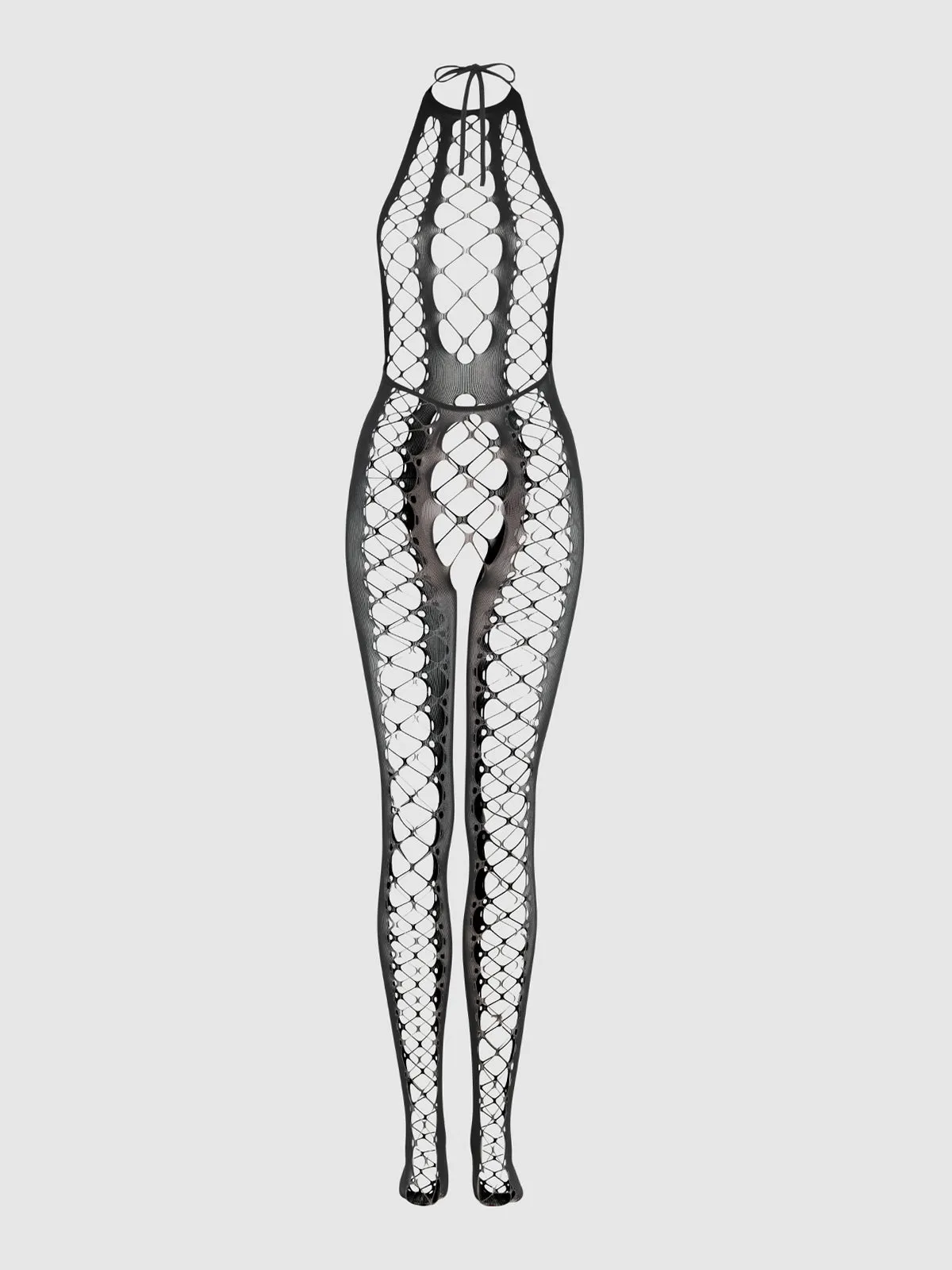 Halter Lattice Full-Length Bodystocking