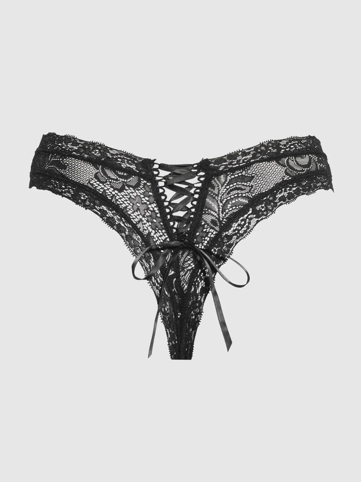 Hannah Lace & Lace Up Back Thong