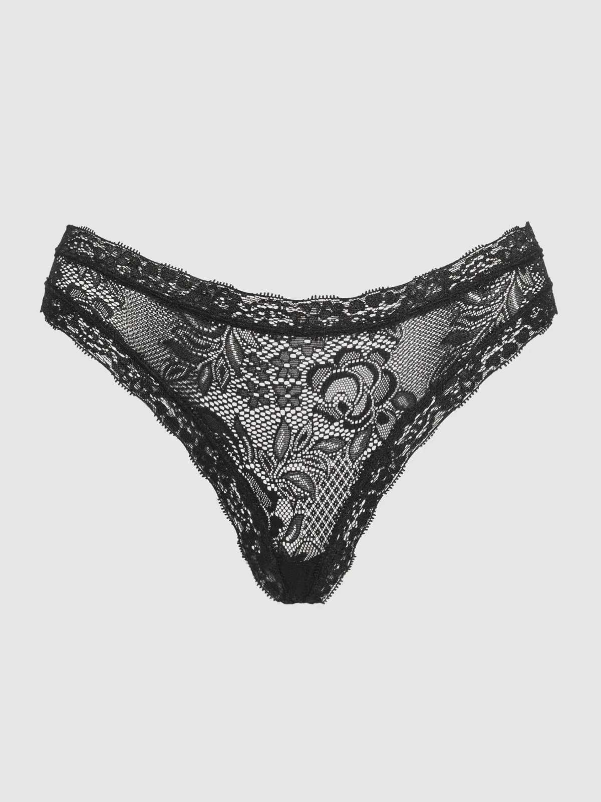 Hannah Lace & Lace Up Back Thong
