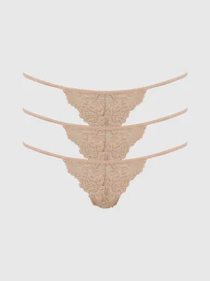 Jessica Lace Mini G-String 3 Pack