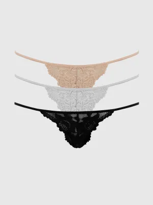 Jessica Lace Mini G-String 3 Pack