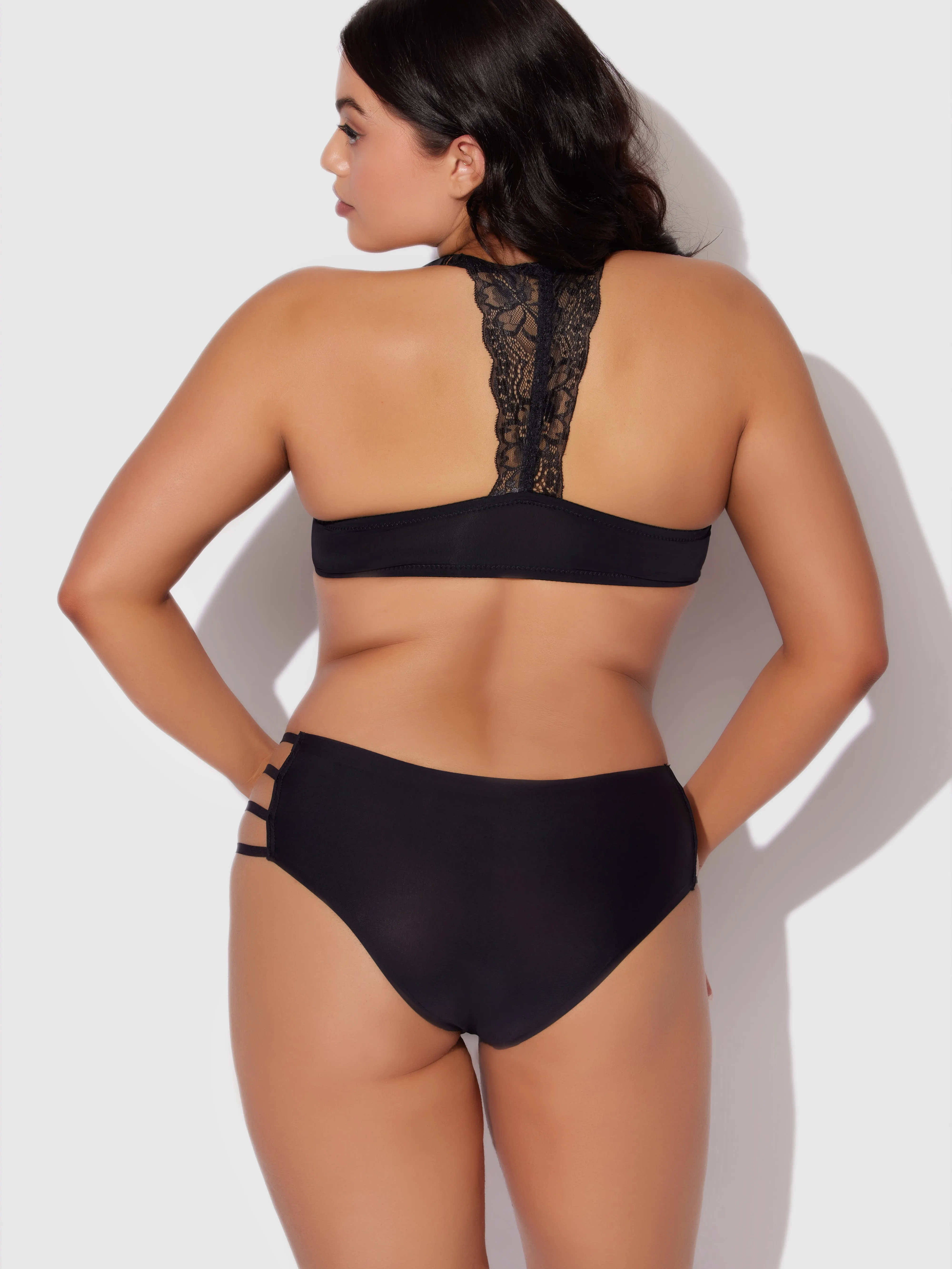 Kayla Lace Racerback Push Up Plunge Bra