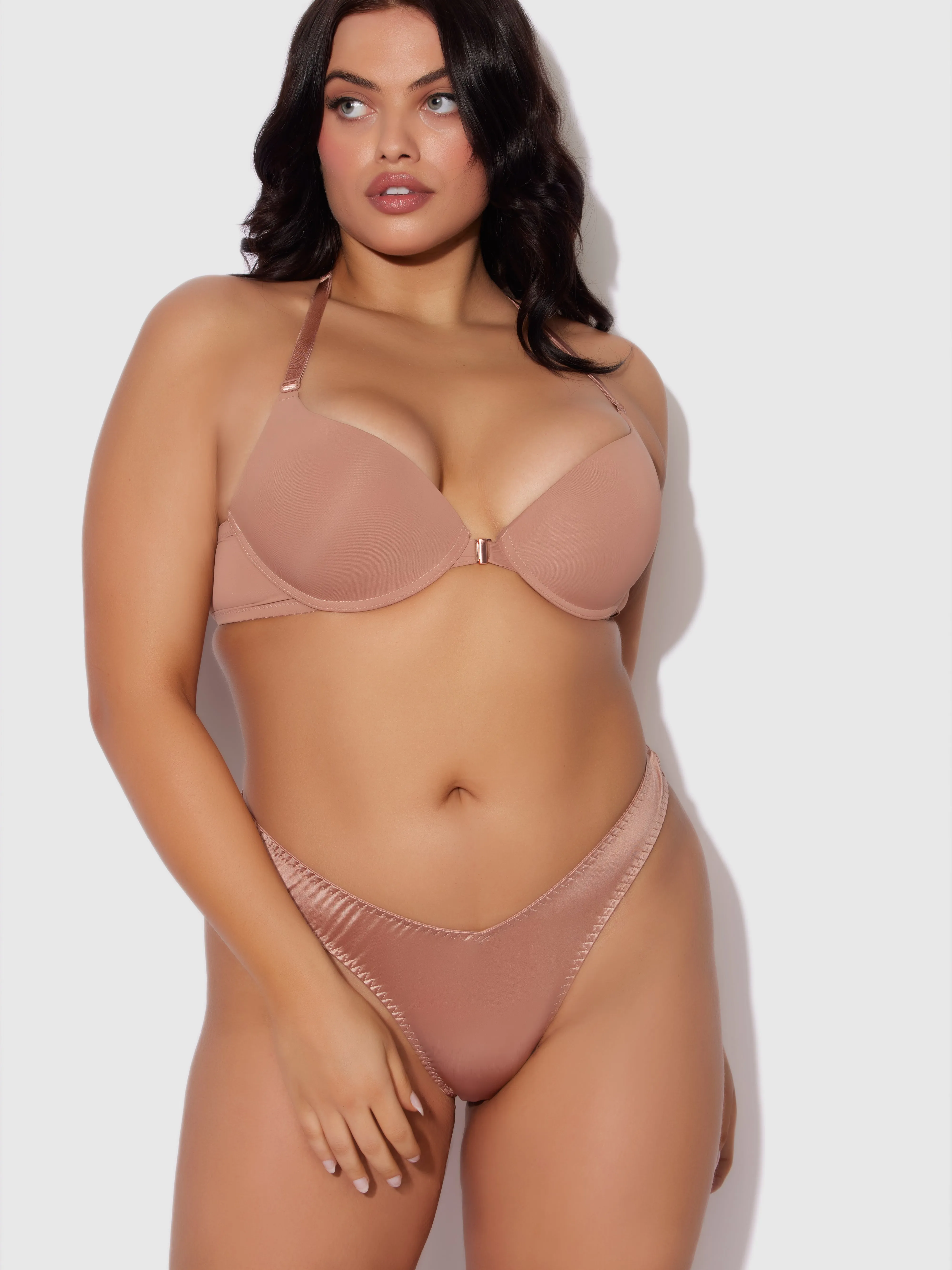 Kayla Lace Racerback Push Up Plunge Bra