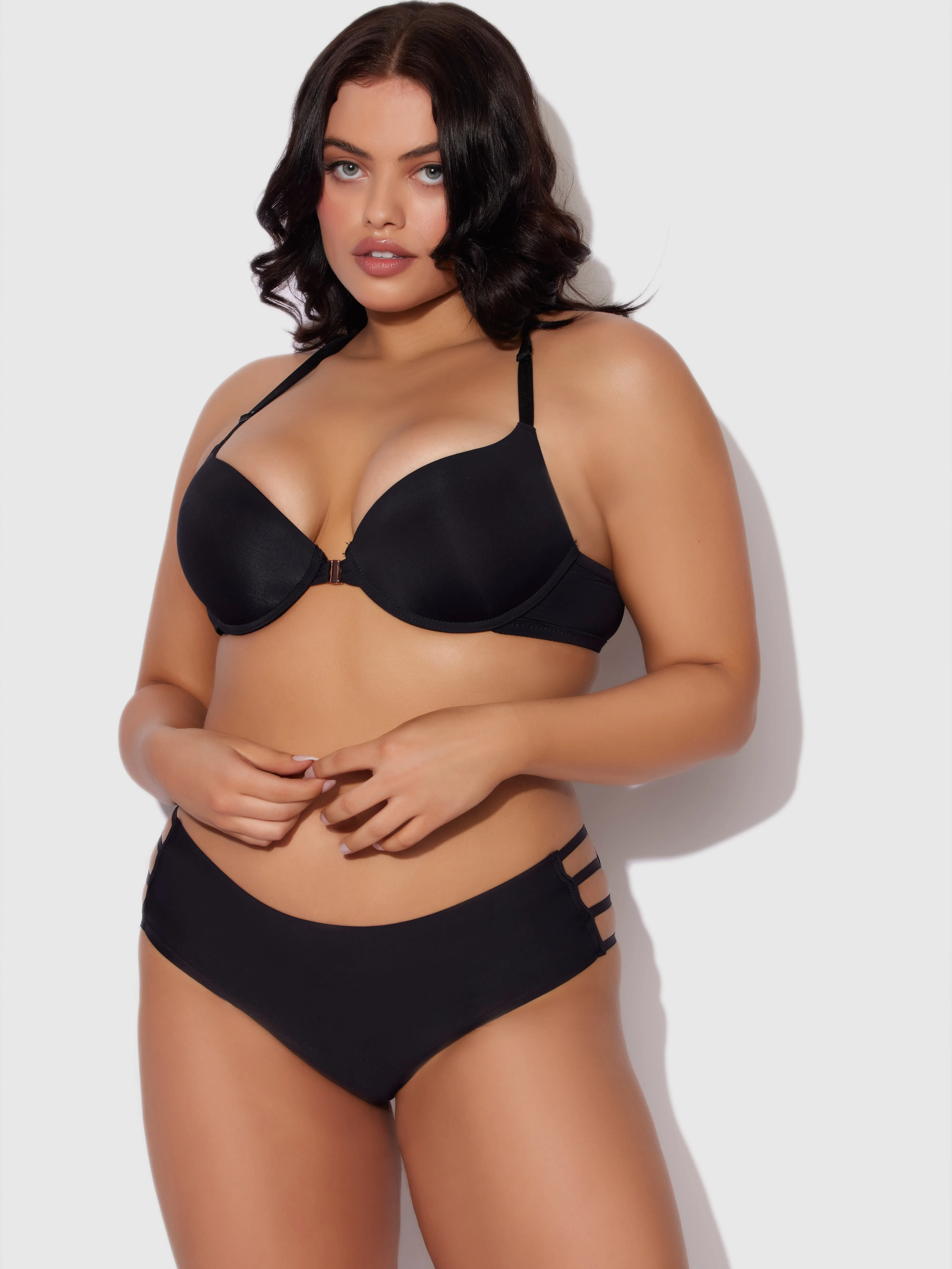 Kayla Lace Racerback Push Up Plunge Bra