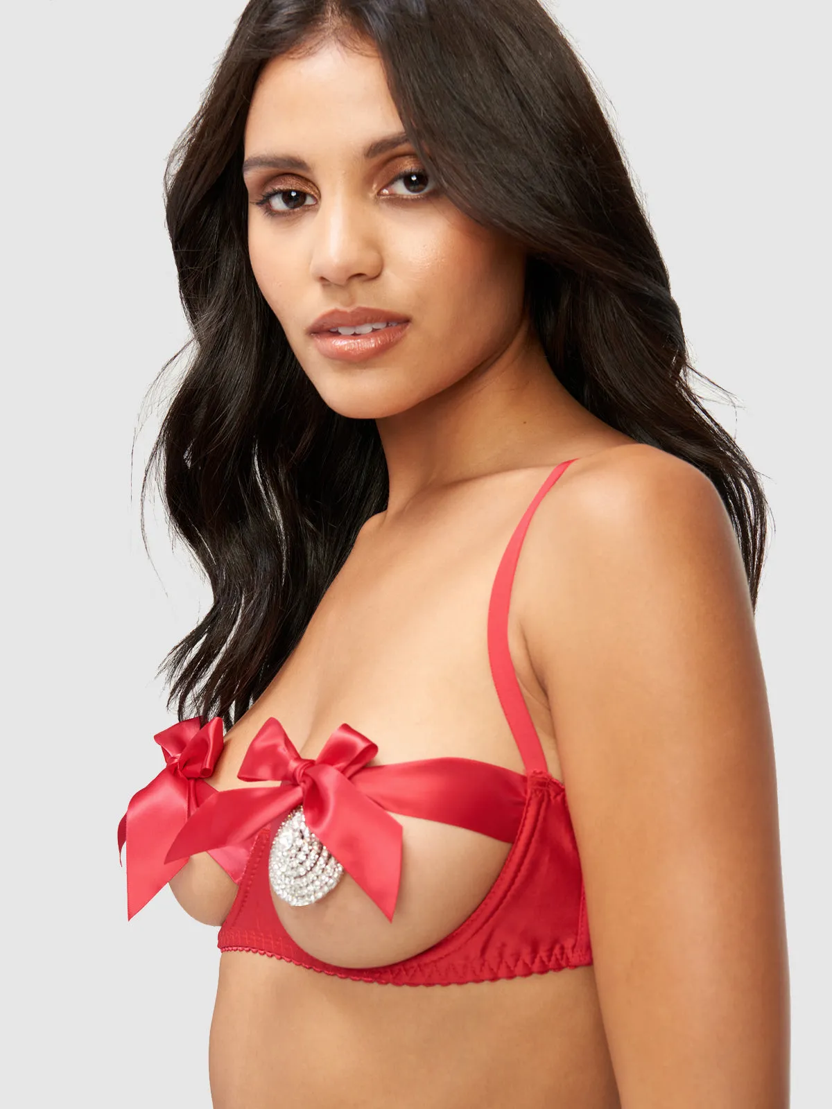 Kaylee Open Cup Ribbon Bra