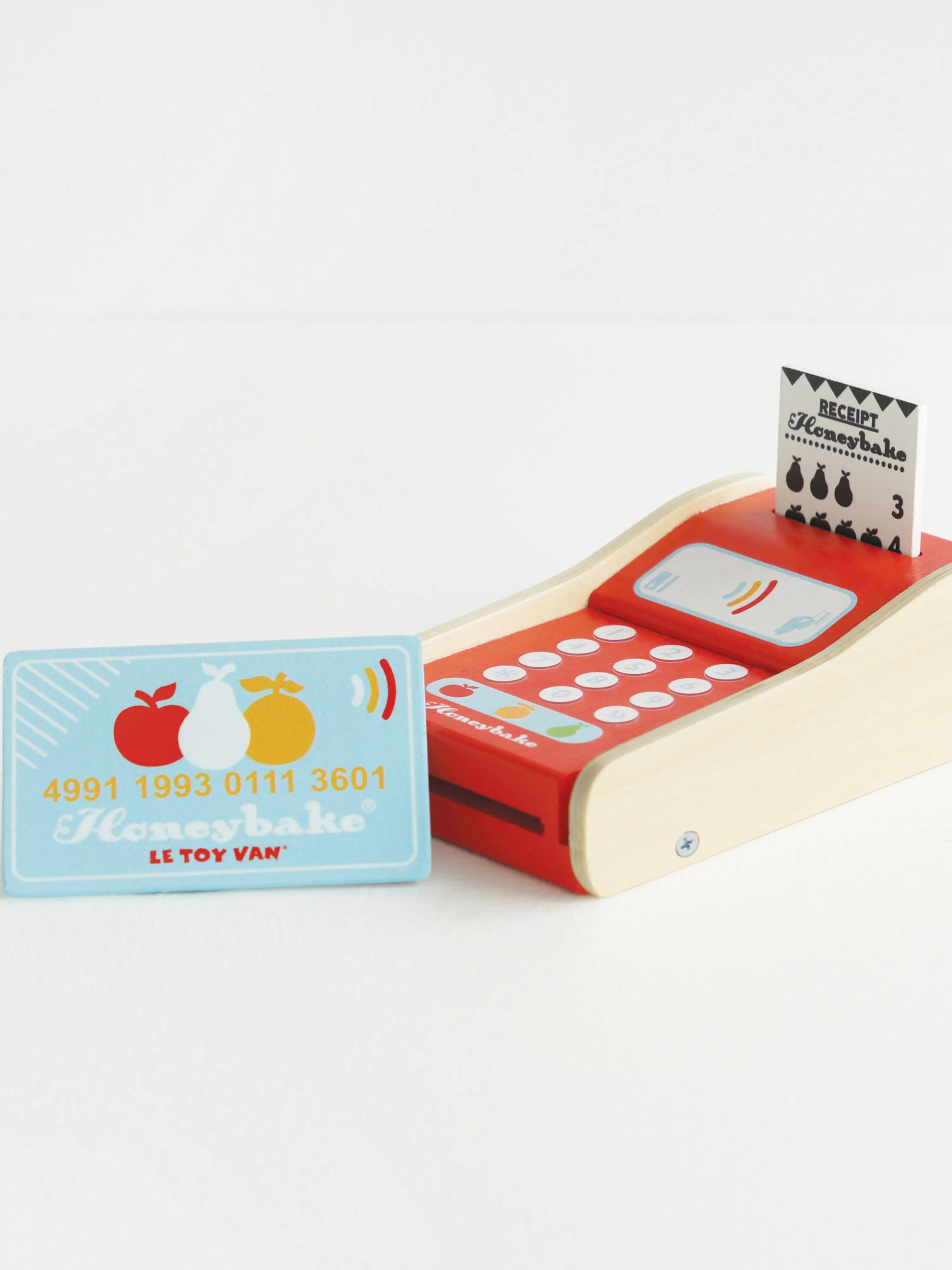 Le Toy Van Wooden Shop Card Machine (W:8Cm D:13.4cm H:4cm)