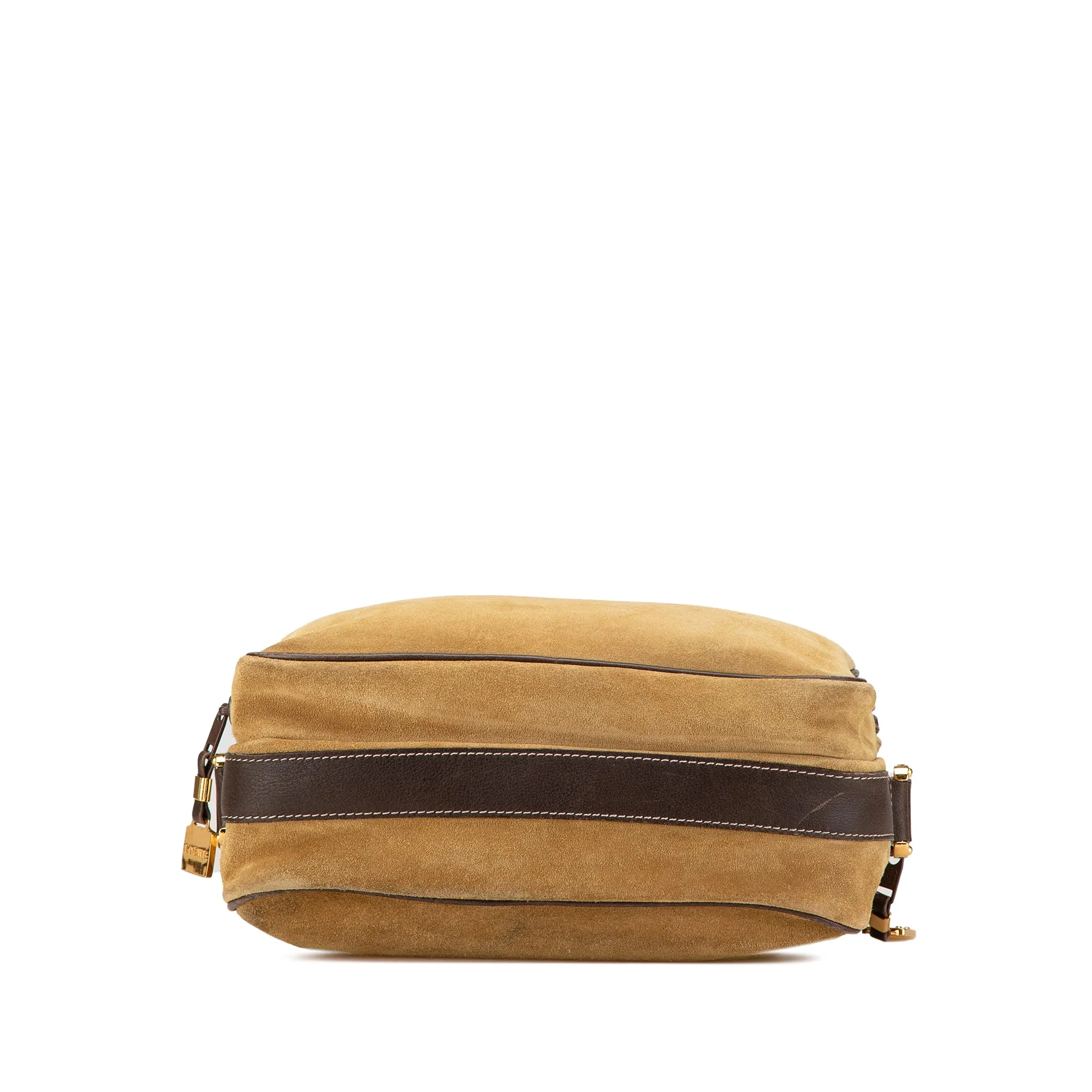 LOEWE Anagram Suede Crossbody Brown