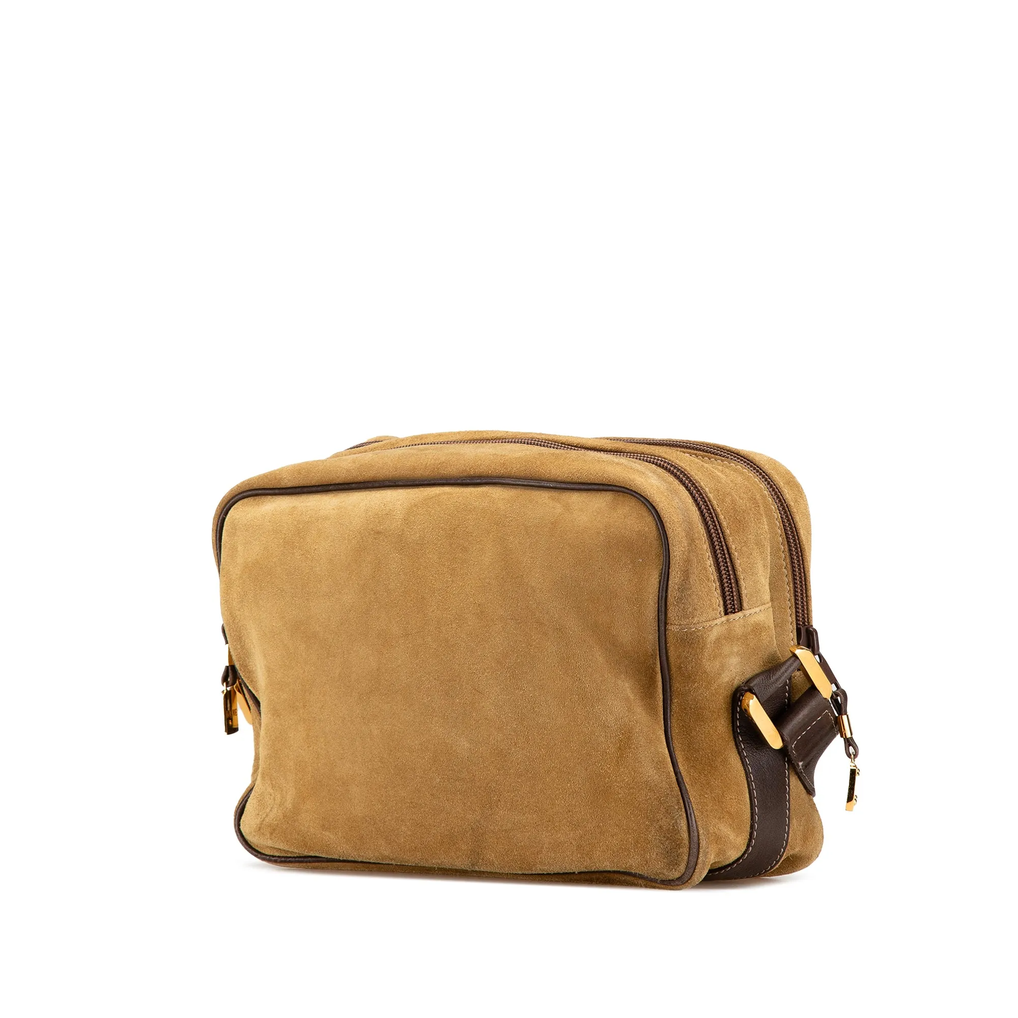 LOEWE Anagram Suede Crossbody Brown