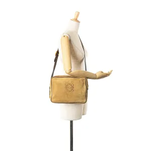 LOEWE Anagram Suede Crossbody Brown