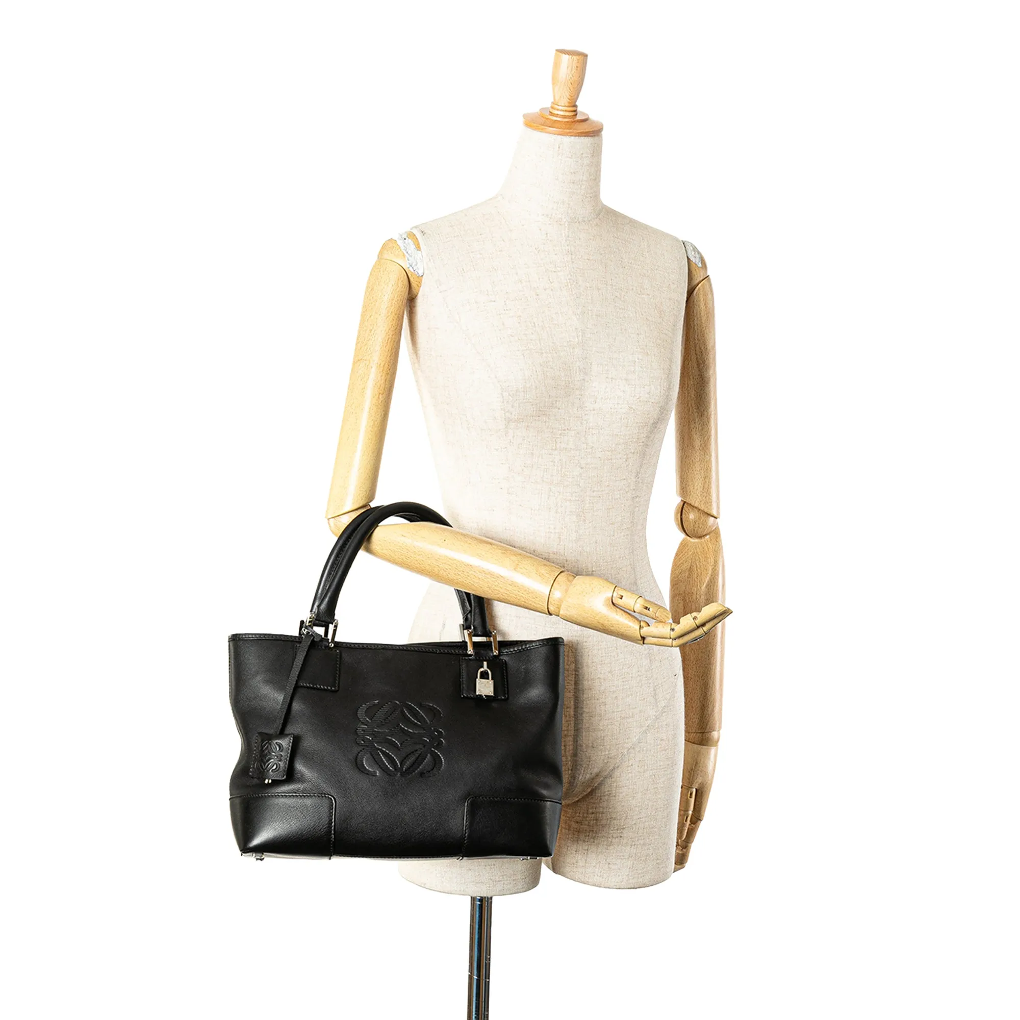 LOEWE Leather Fusta 28 Tote Black