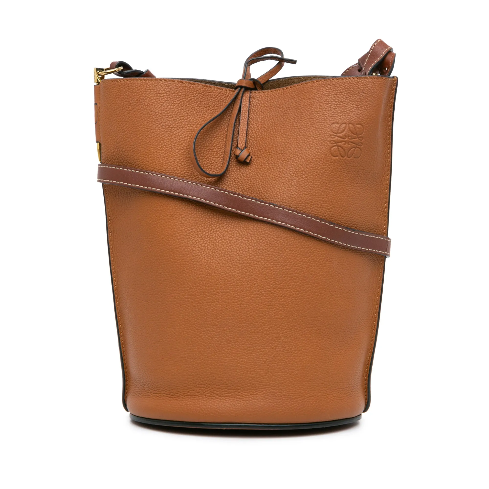 LOEWE Leather Gate Bucket Bag Brown