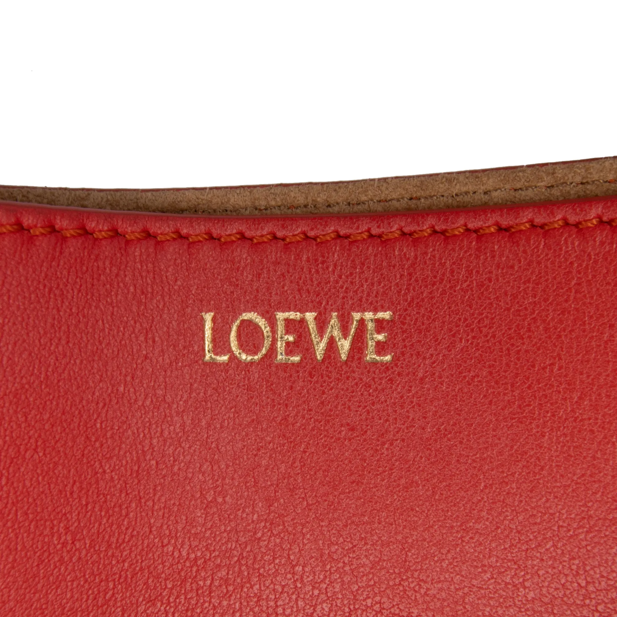 LOEWE Mini Calfskin Puzzle Fold Tote Red