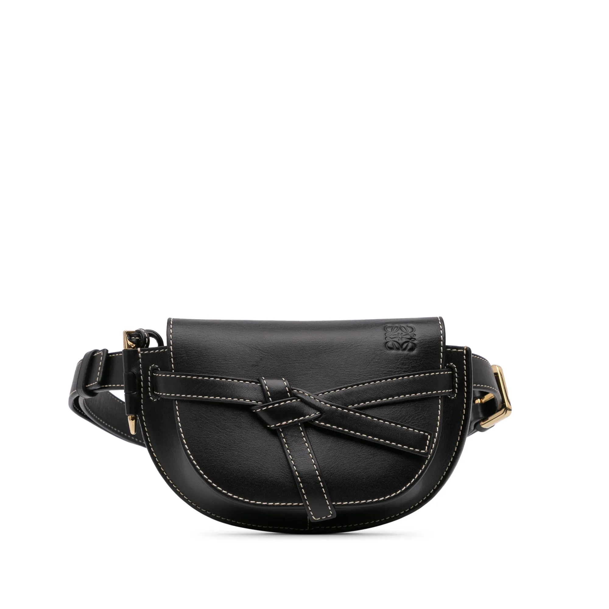 LOEWE Mini Leather Gate Belt Bag Black