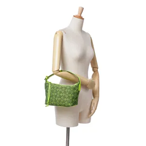 LOEWE Small Anagram Canvas Cubi Bag Green