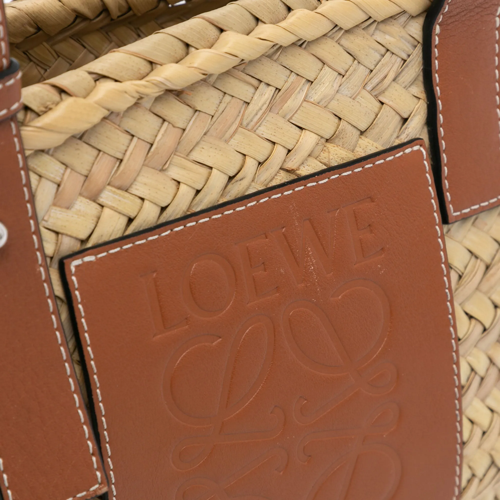 LOEWE Small Raffia Basket Tote