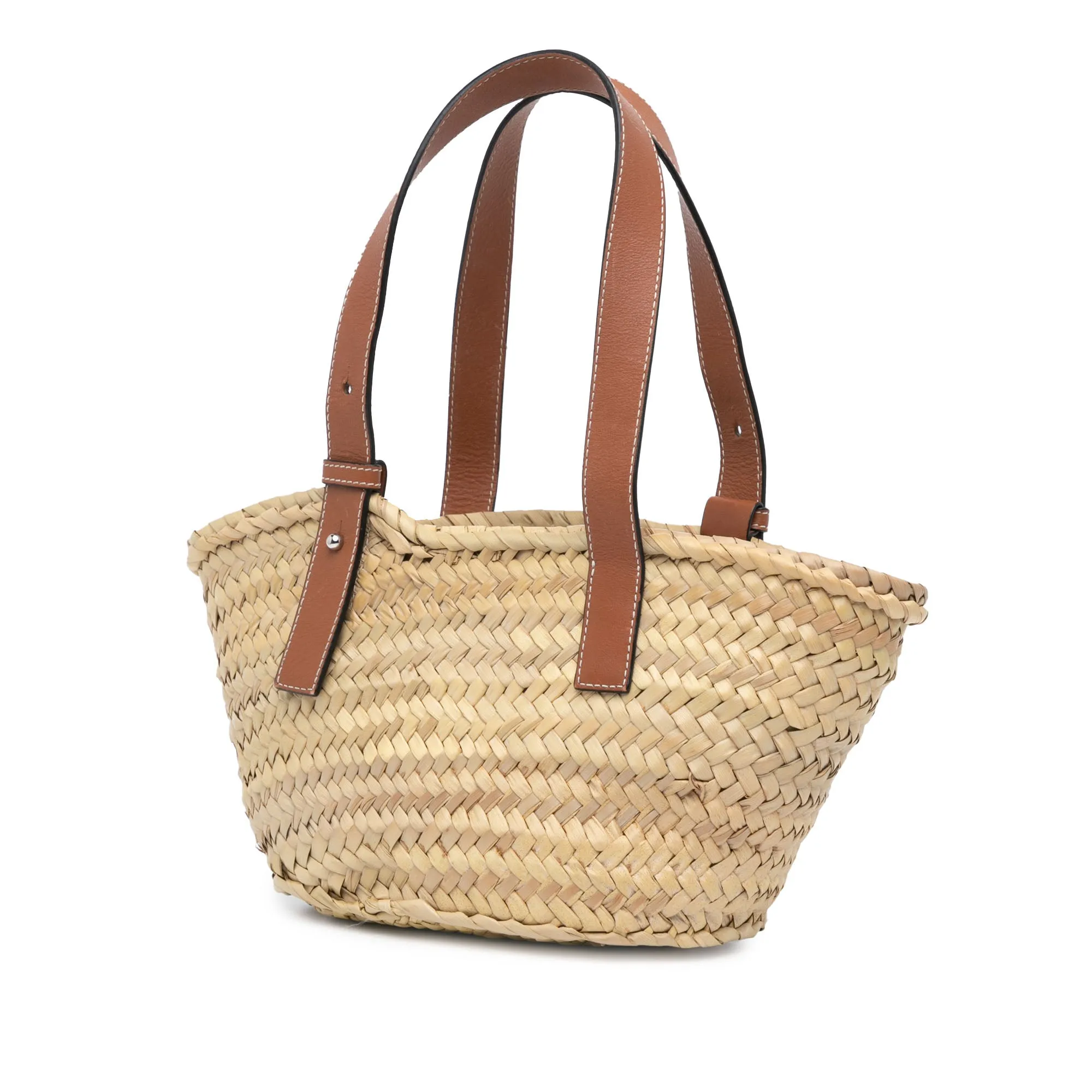 LOEWE Small Raffia Basket Tote