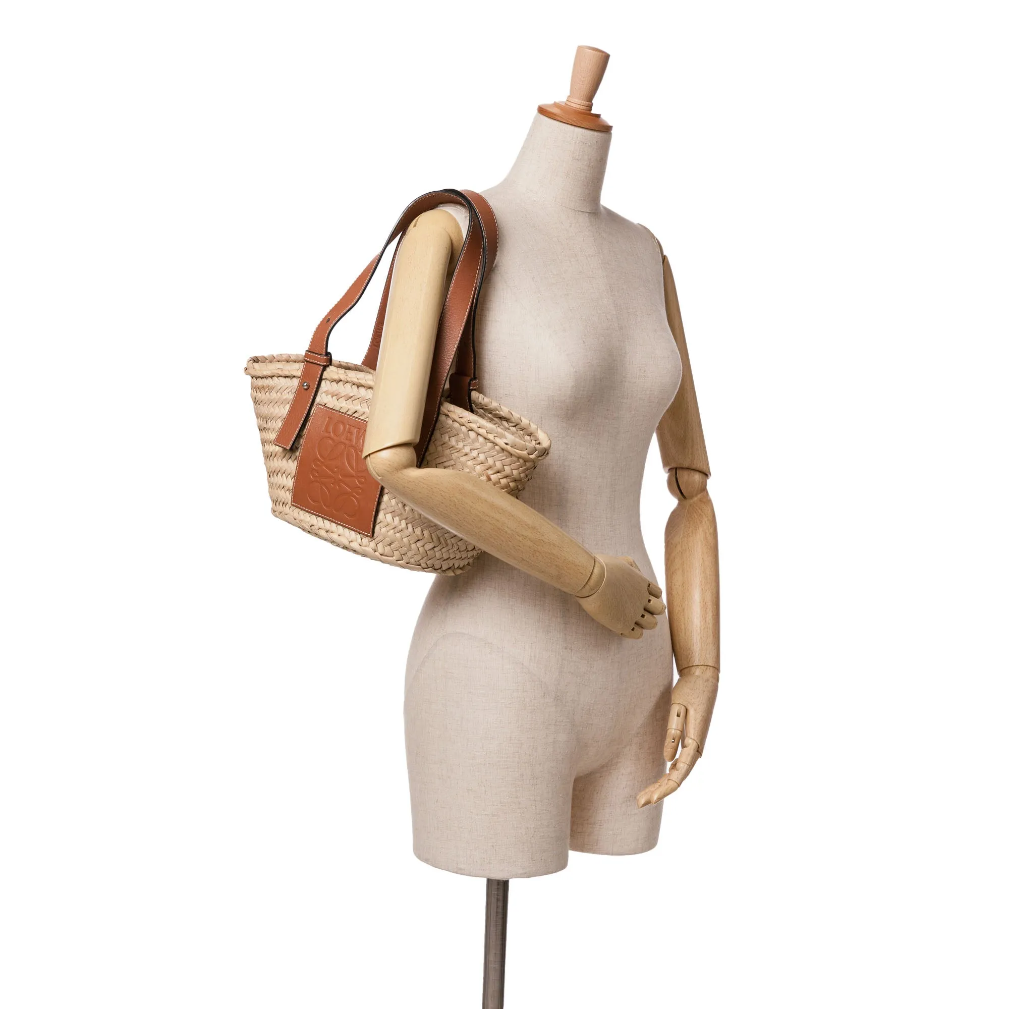 LOEWE Small Raffia Basket Tote