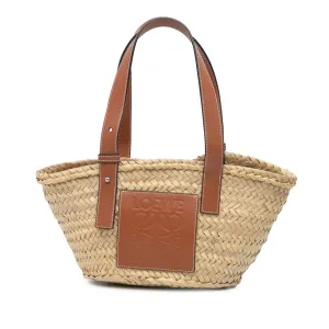 LOEWE Small Raffia Basket Tote
