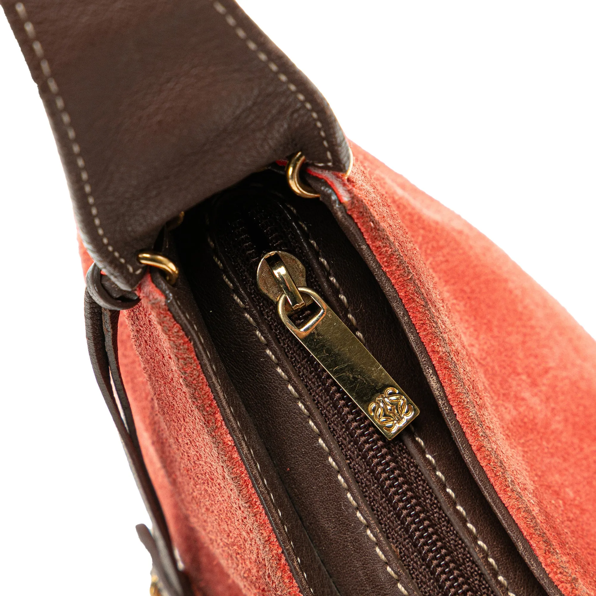 LOEWE Suede Crossbody Red