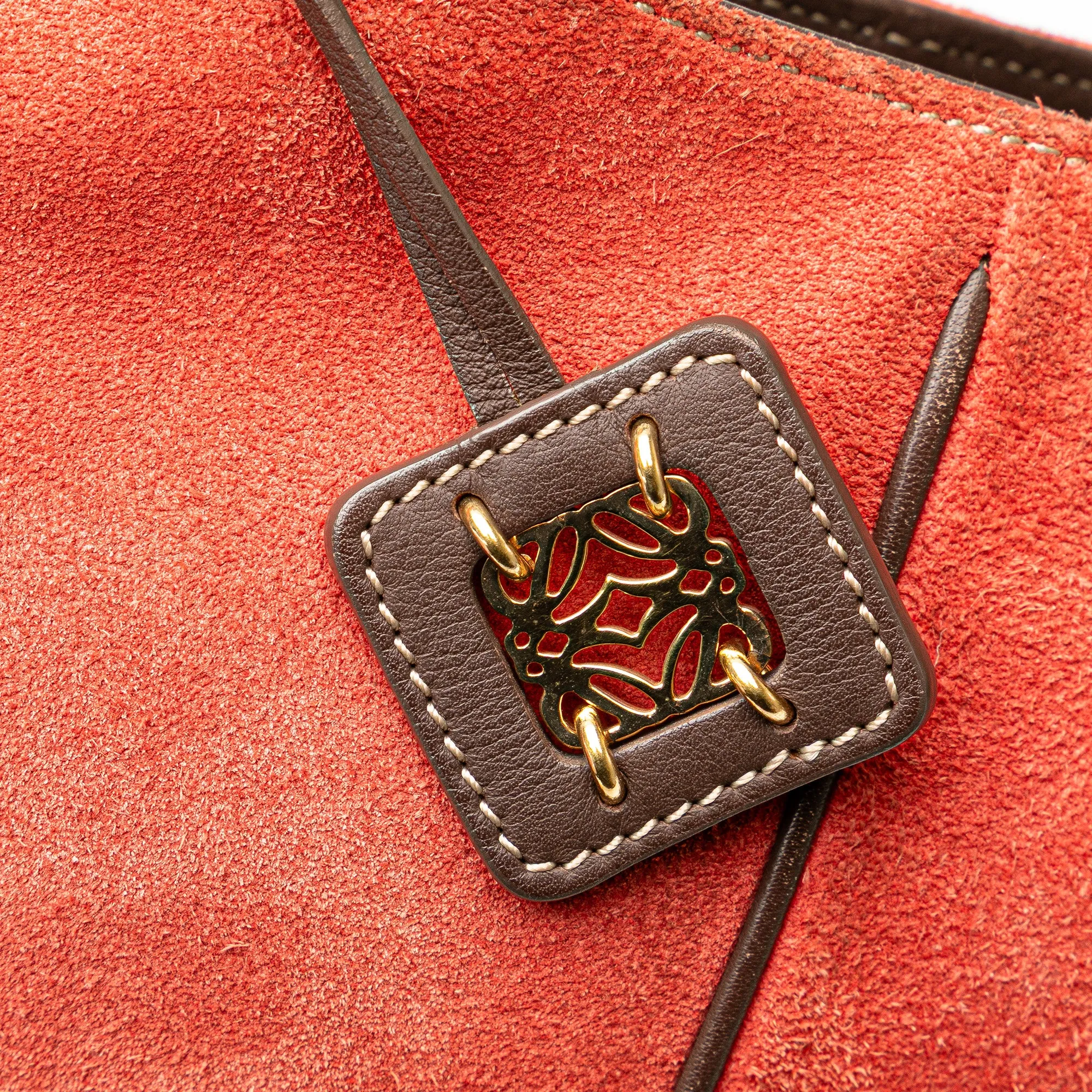 LOEWE Suede Crossbody Red