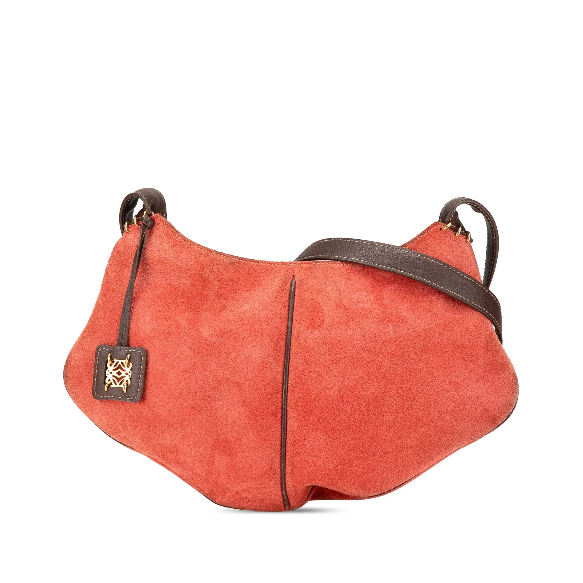 LOEWE Suede Crossbody Red