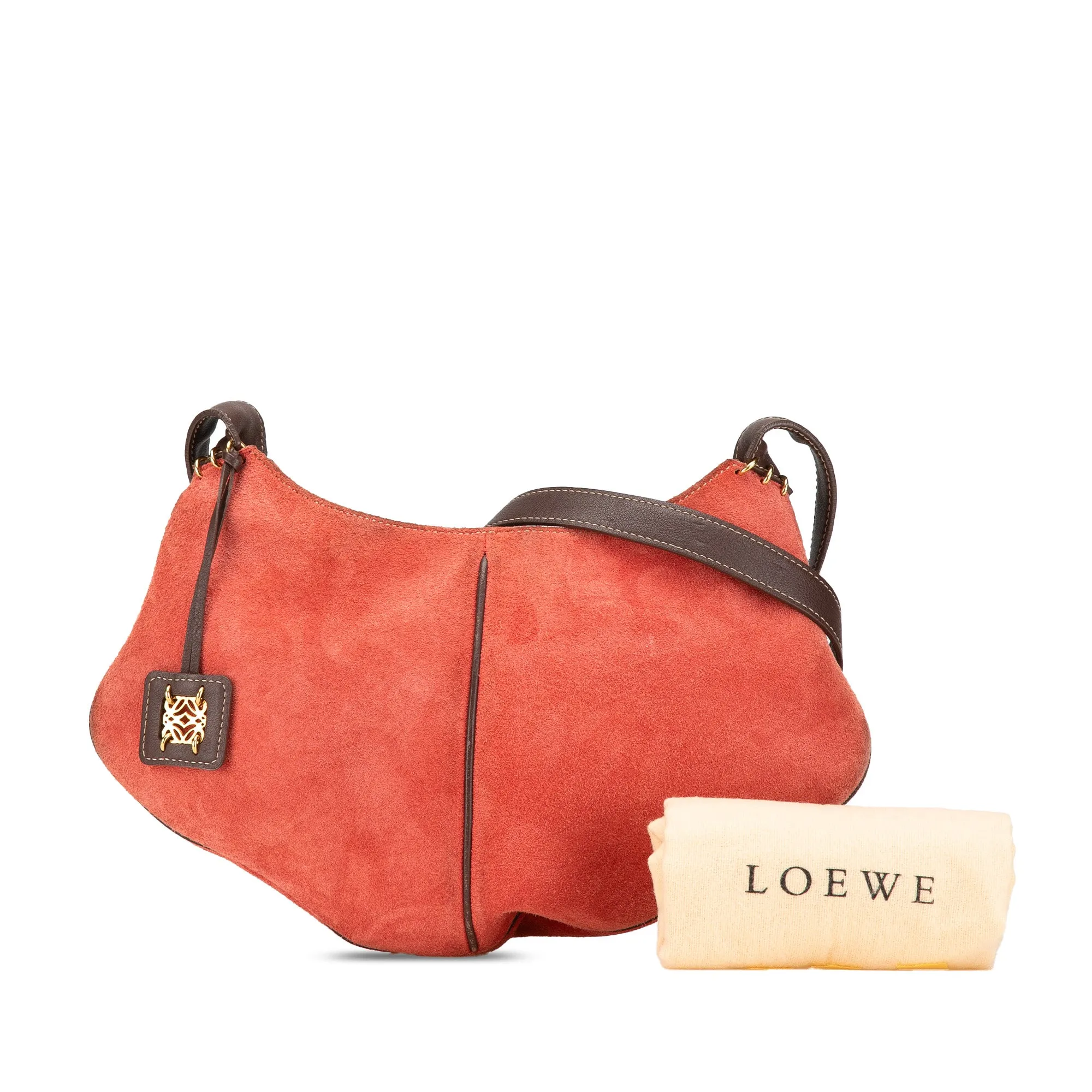 LOEWE Suede Crossbody Red