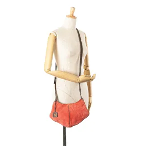 LOEWE Suede Crossbody Red