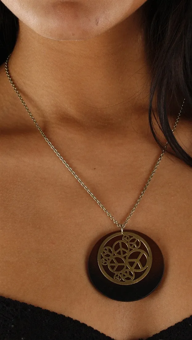 Make A Wish Cutout Peace Signs Necklace