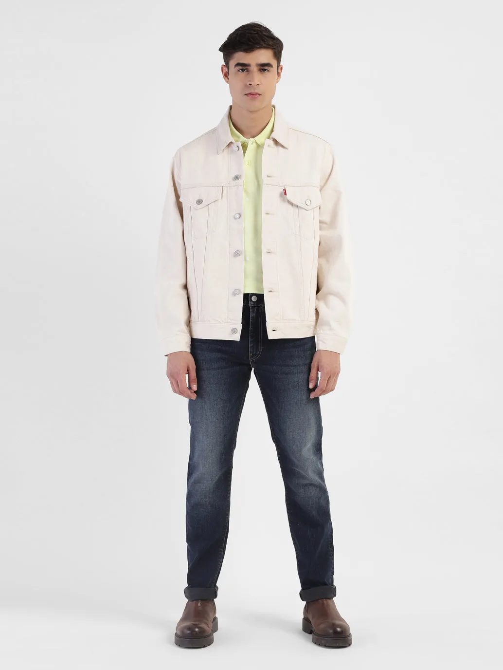 Men's Solid Spread Collar Denim Jacket LEVI'S