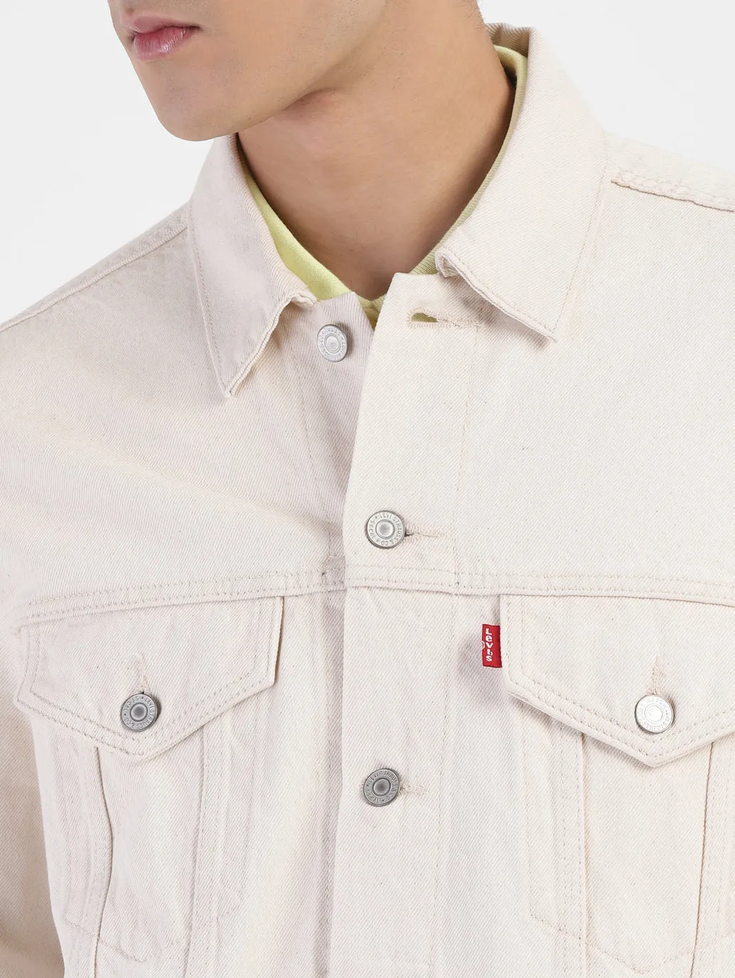 Men's Solid Spread Collar Denim Jacket LEVI'S
