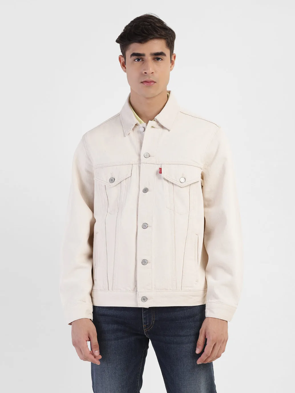 Men's Solid Spread Collar Denim Jacket LEVI'S