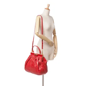Miu Miu Nappa Frame Lux Top Handle Red
