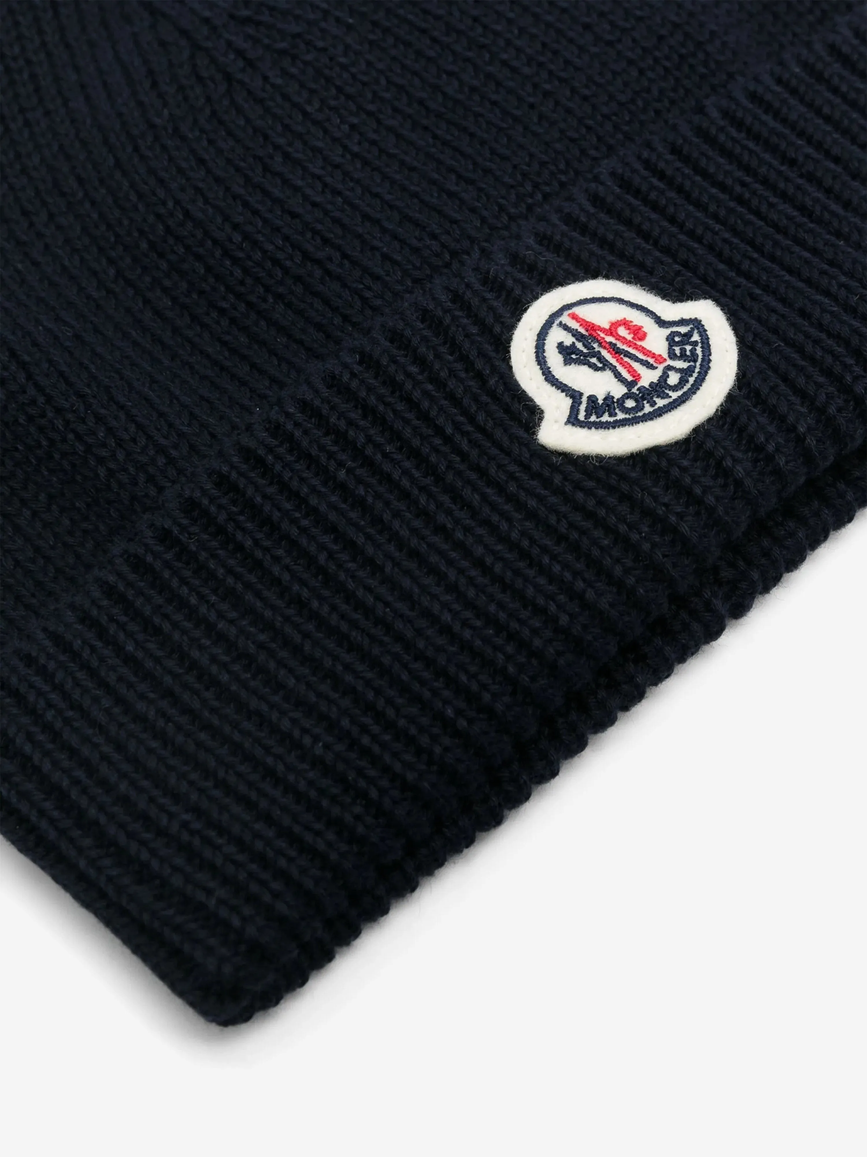 Moncler Enfant Baby Logo Beanie Hat in Navy