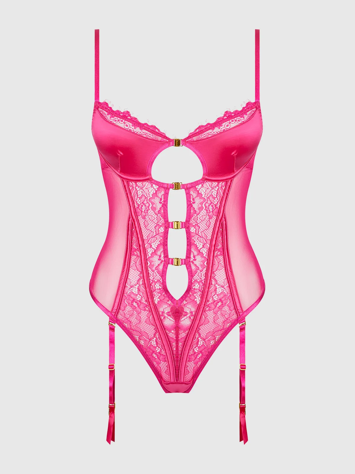 Neev Lace Wireless Teddy With Garters