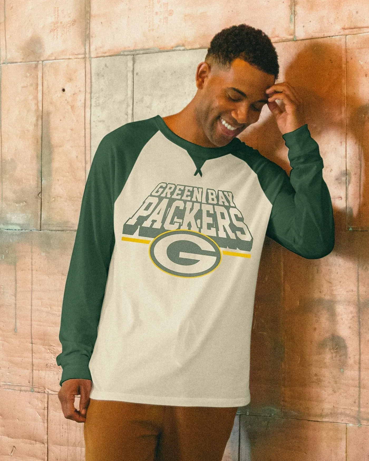 NFL Green Bay Packers Colorblock Long Sleeve Raglan