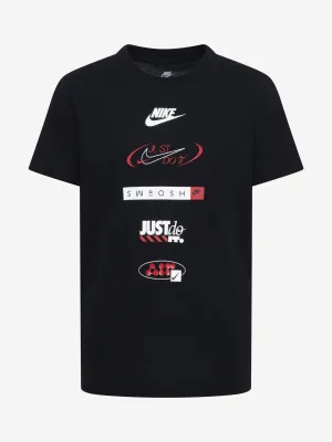 Nike Boys Brandmark Stack T-Shirt in Black