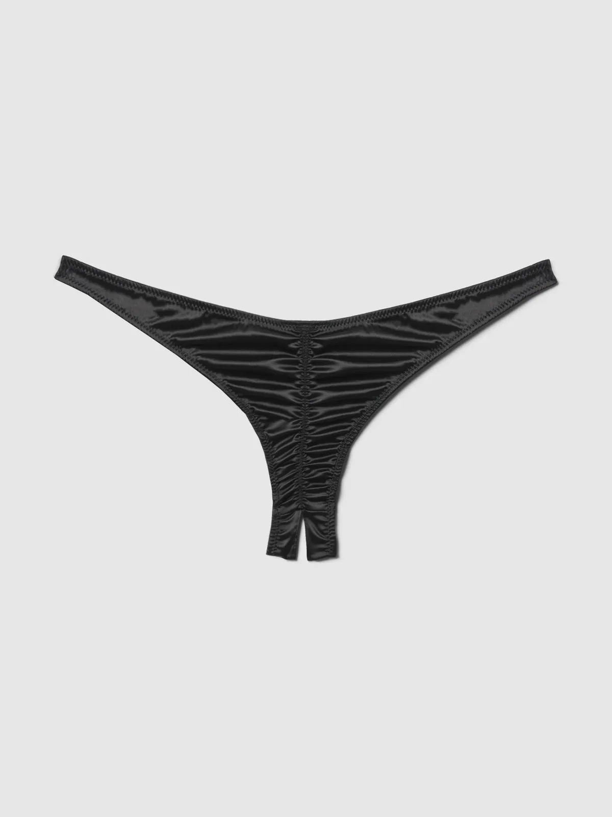 Petra Crotchless Satin Tanga