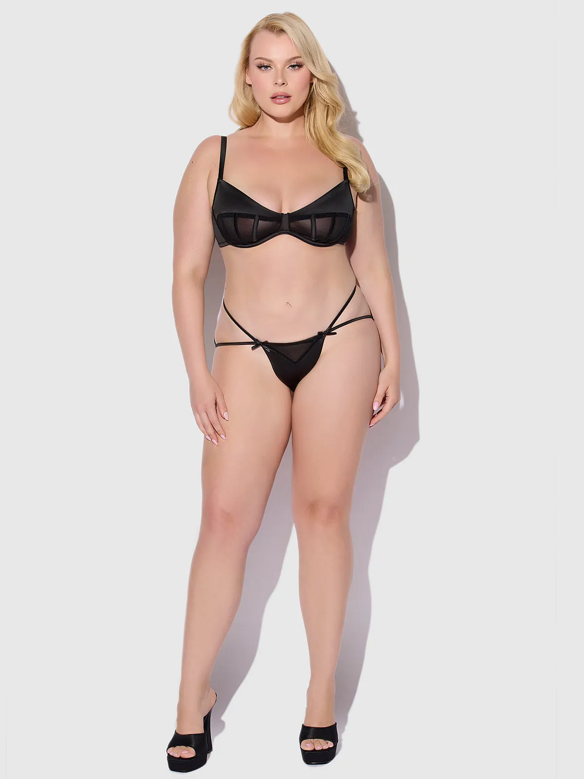 Petra Satin Caged Backless Hipster