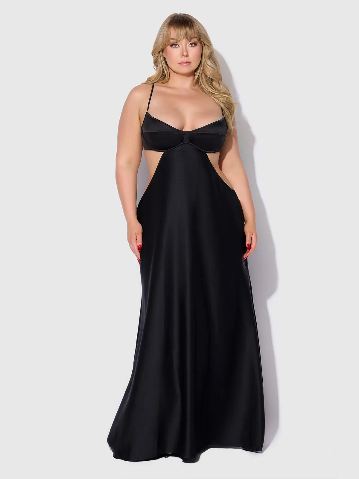 Petra Satin Monowire Cutout Gown