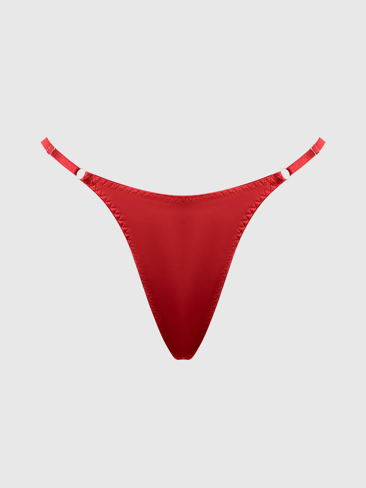 Petra Slider Side Rhinestone Back Satin Mini G-String
