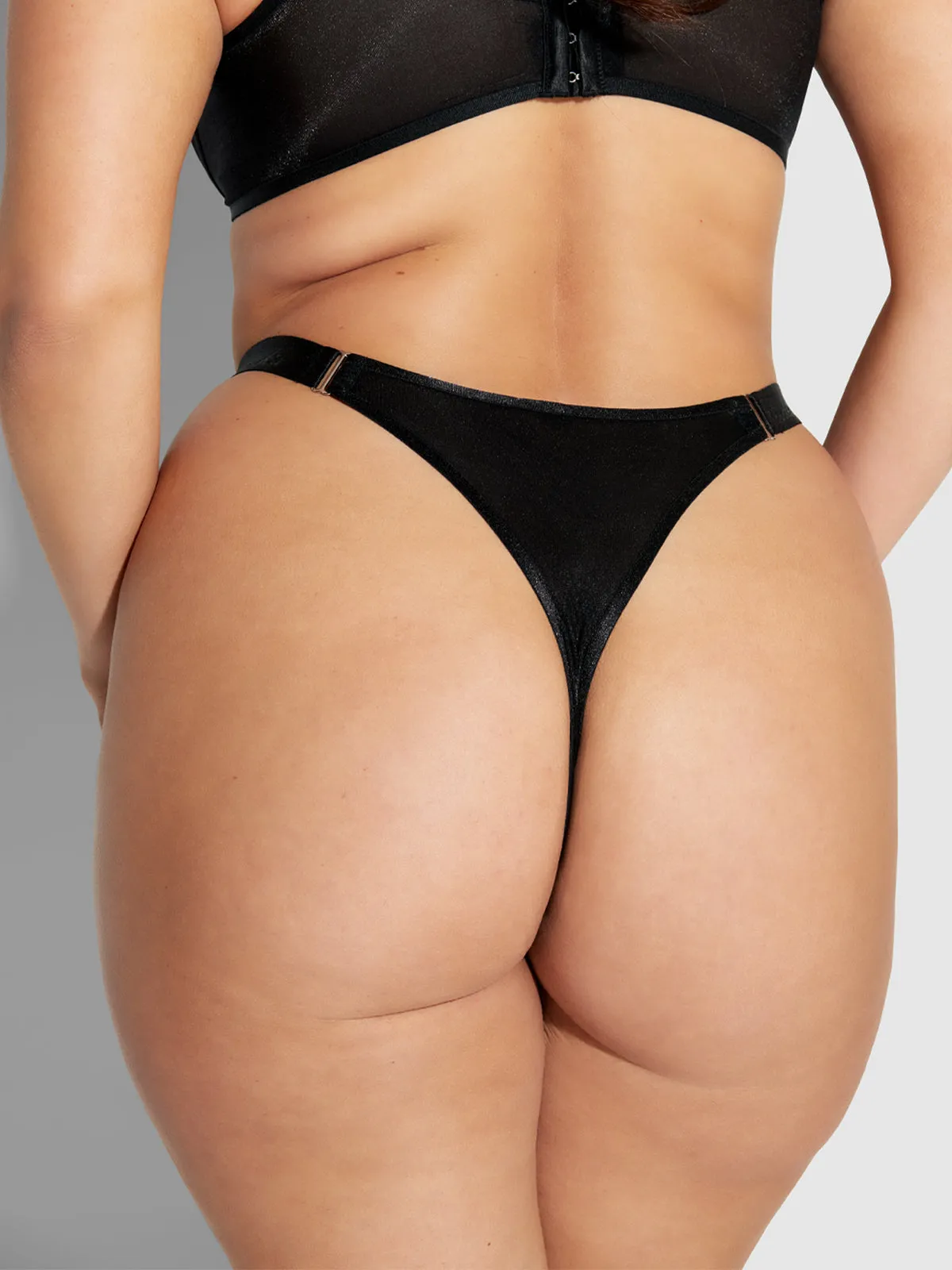 Pia Elastic Side Mesh Thong