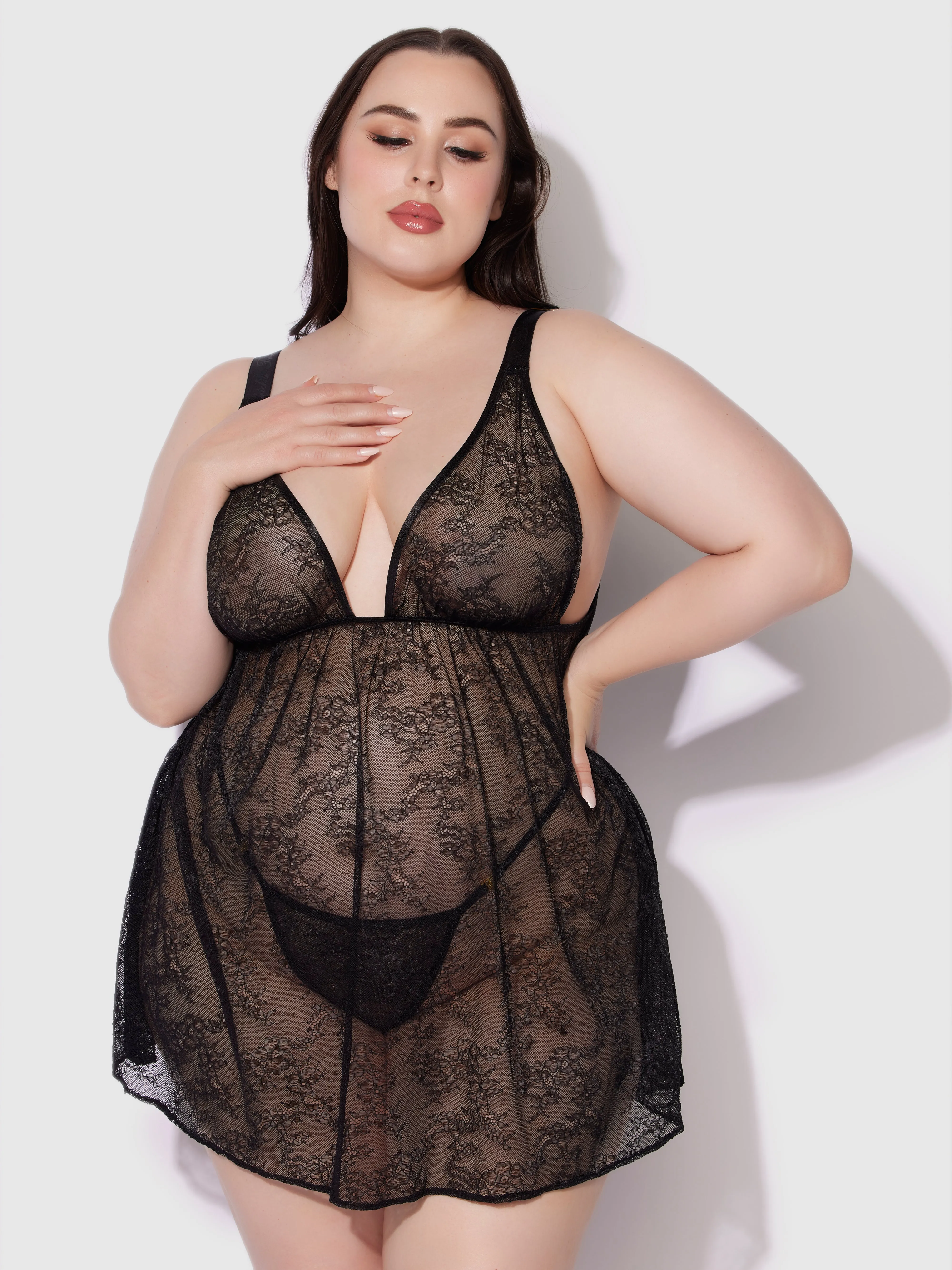 Pia Lace Unlined Soft Cup Babydoll