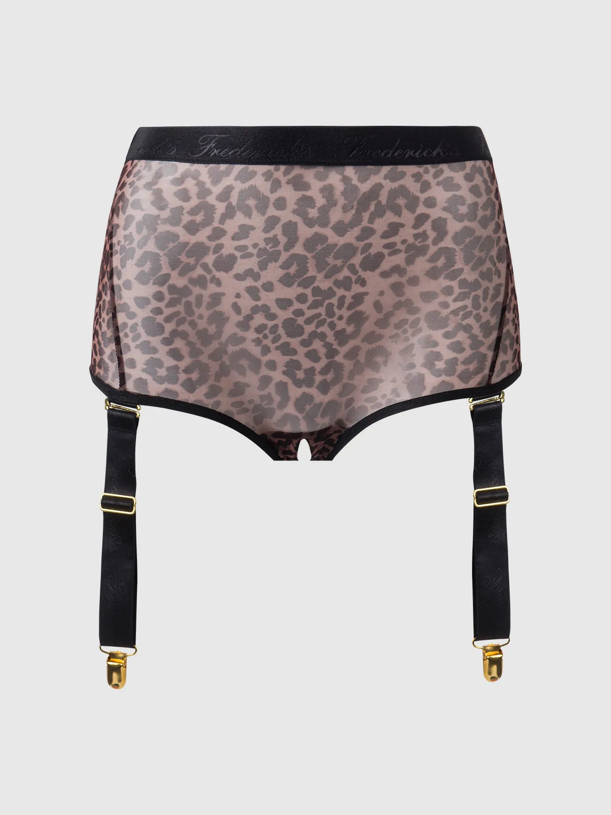 Pia Mesh Cutout & High-Waist Garter Panty