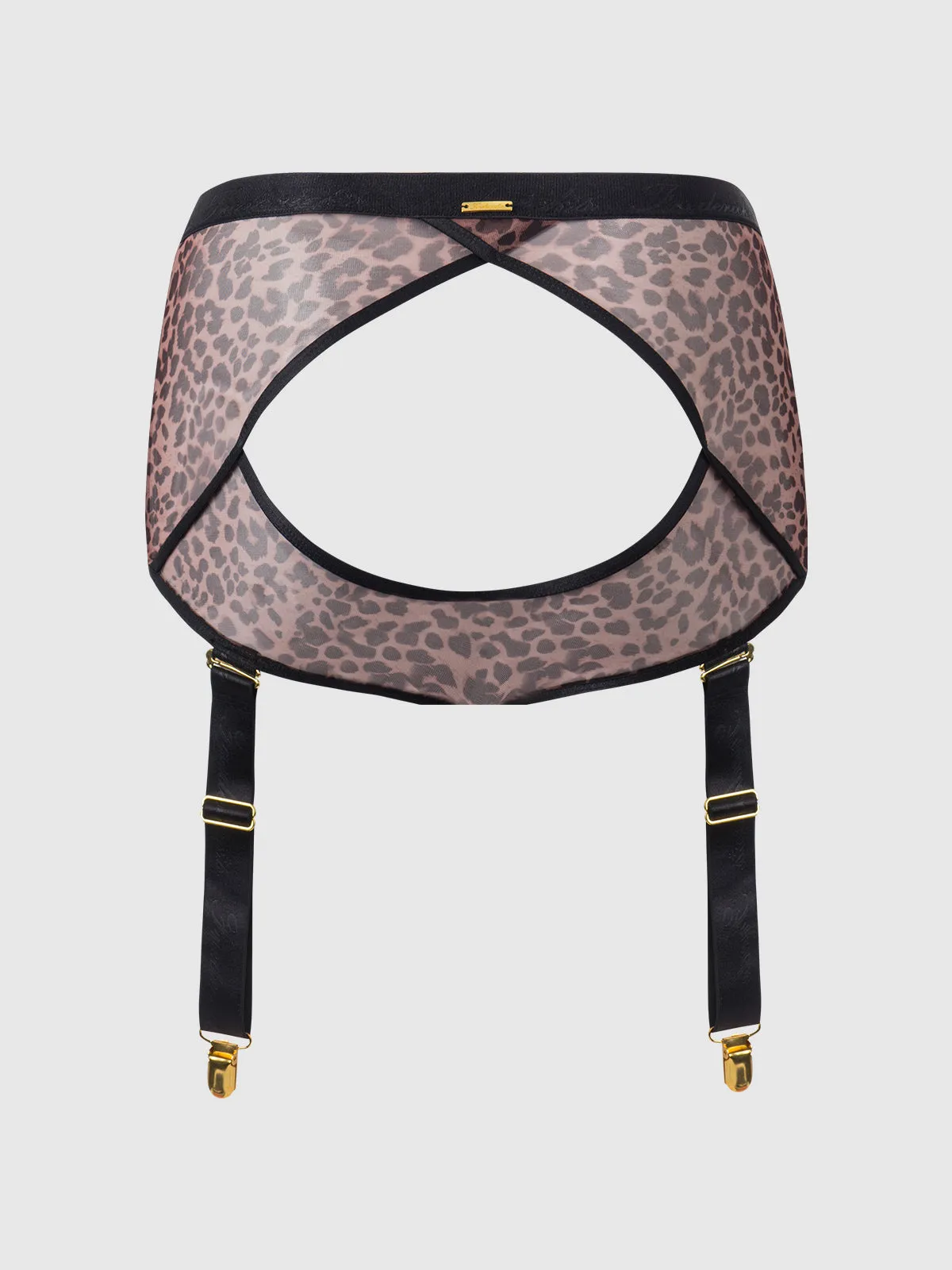Pia Mesh Cutout & High-Waist Garter Panty