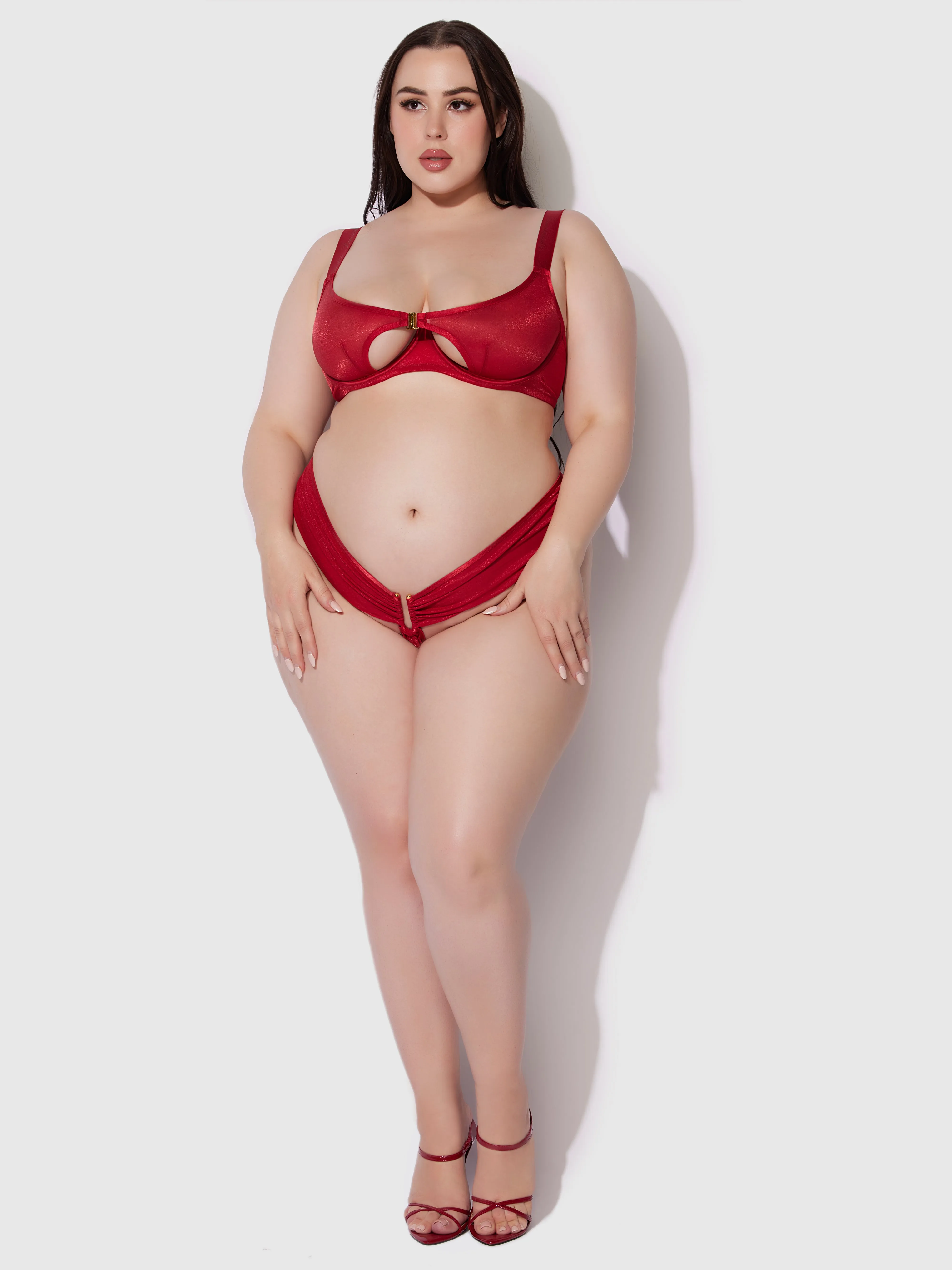 Pia Shine Mesh Open Hardware Thong