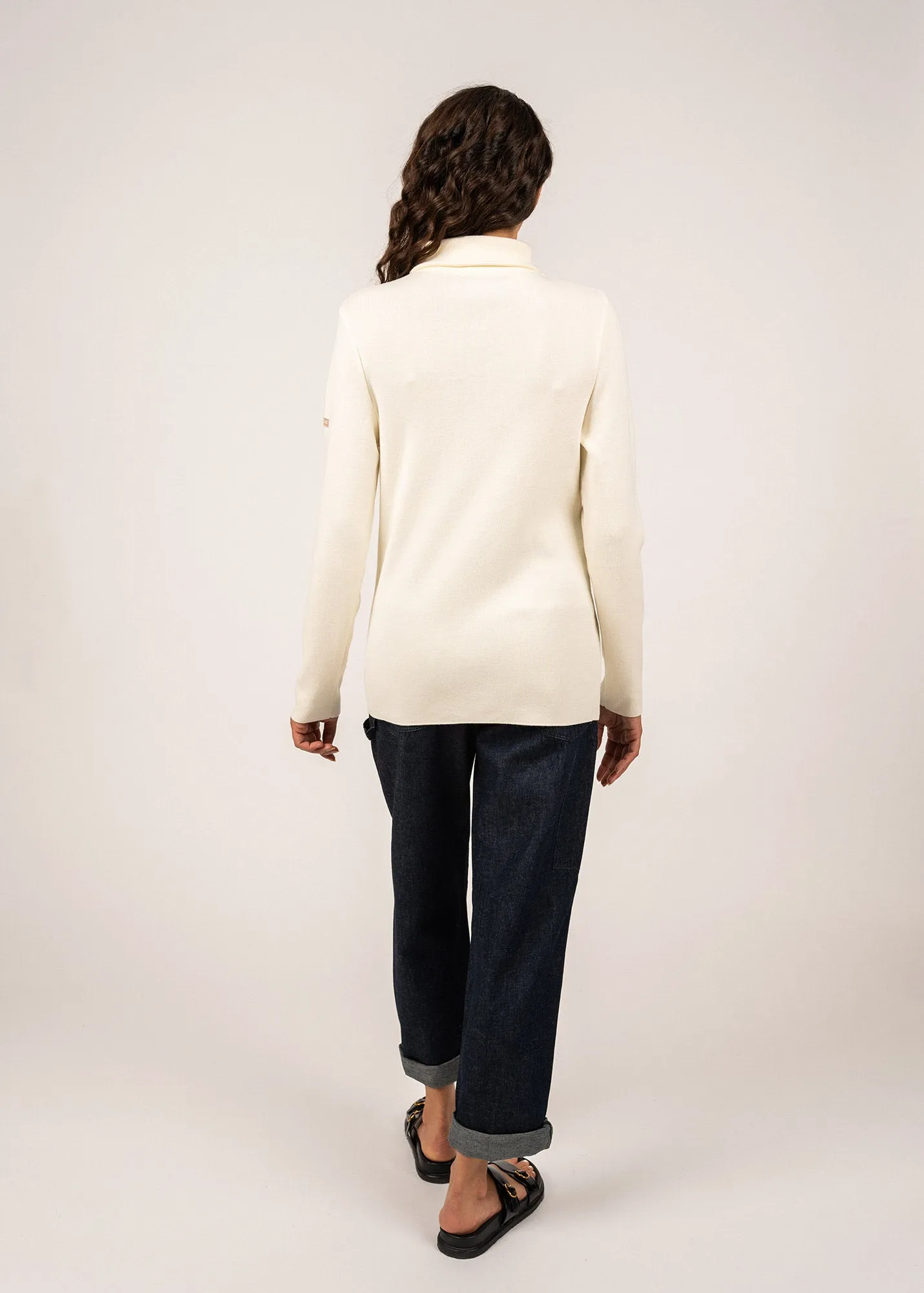Pull  col camionneur Passerelle - en coton (ECUME)