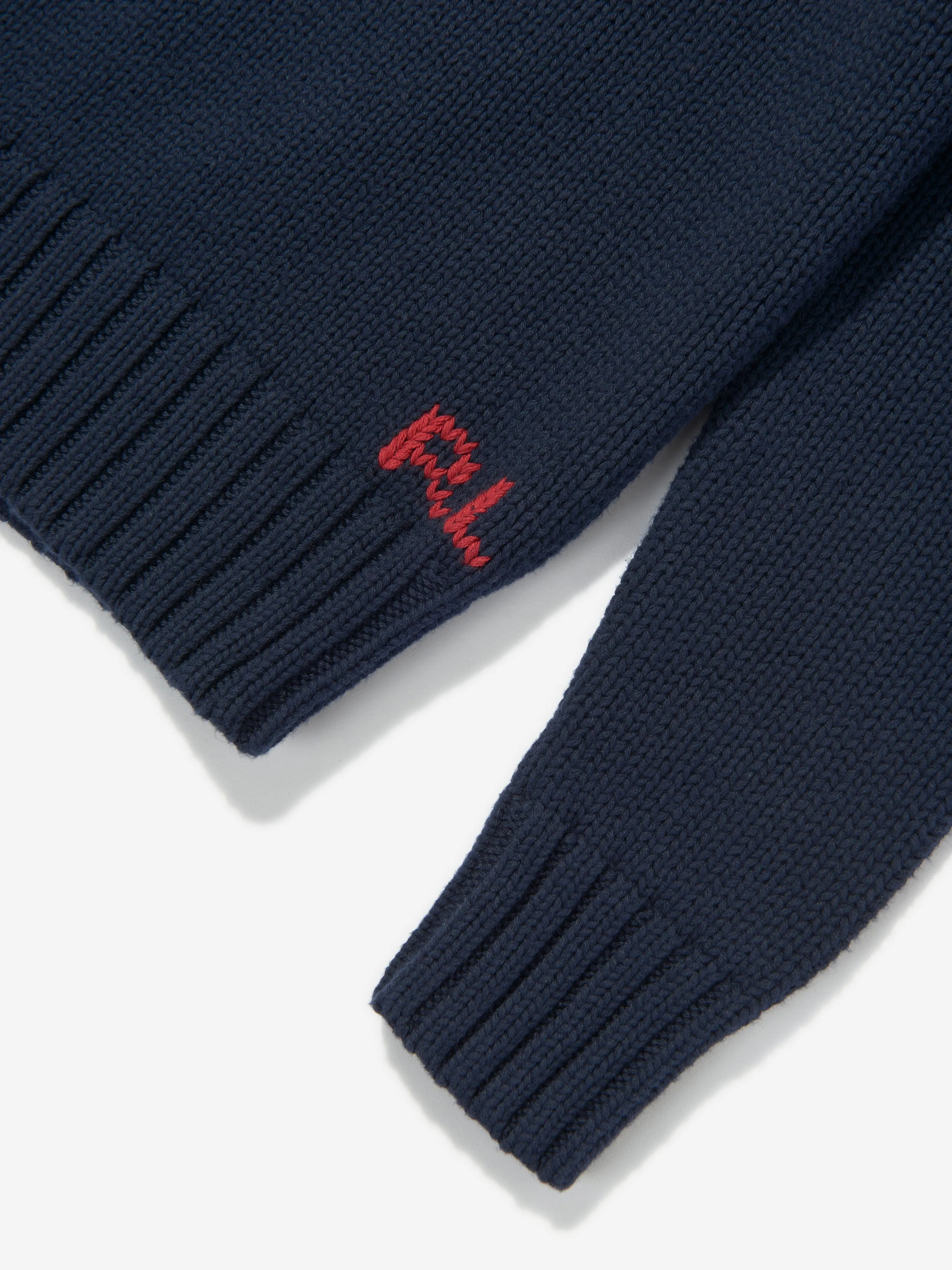 Ralph Lauren Boys Cotton Flag Jumper in Navy